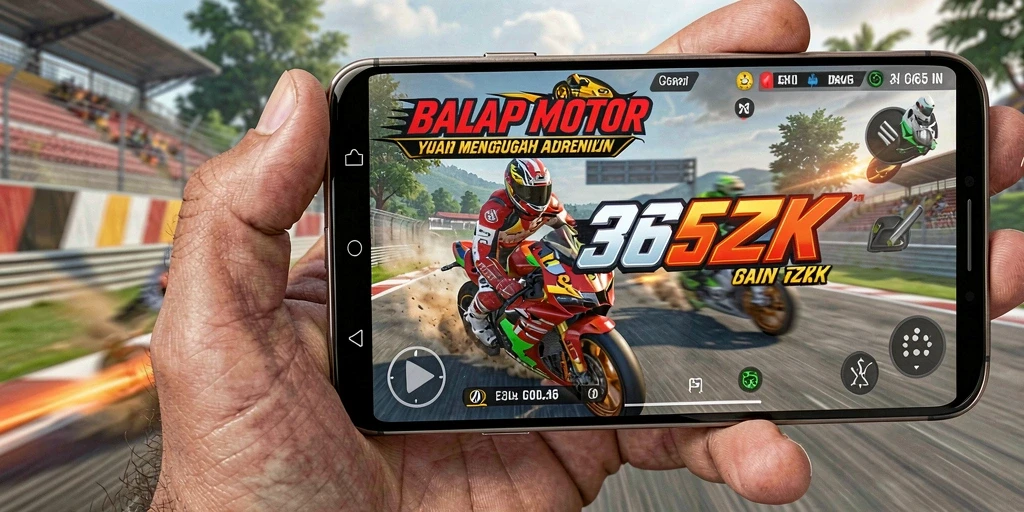 Screenshot gameplay 365ZK dengan aksi balap motor yang seru.
