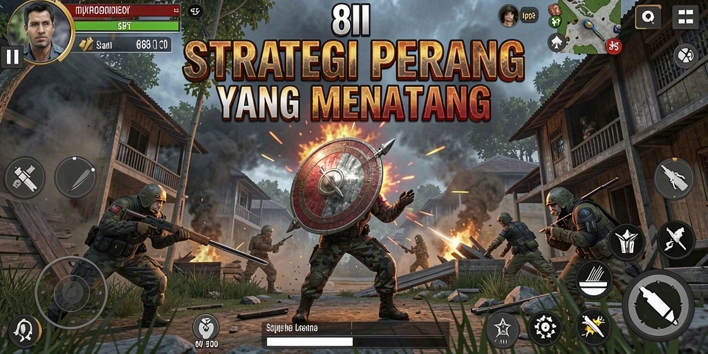 Tangkapan layar dari gameplay <strong>8II</strong> yang menunjukkan pertempuran strategis.