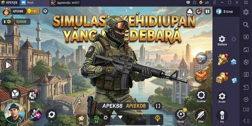 Tampilan gameplay APEK88 menampilkan simulasi dunia virtual yang mendalam.