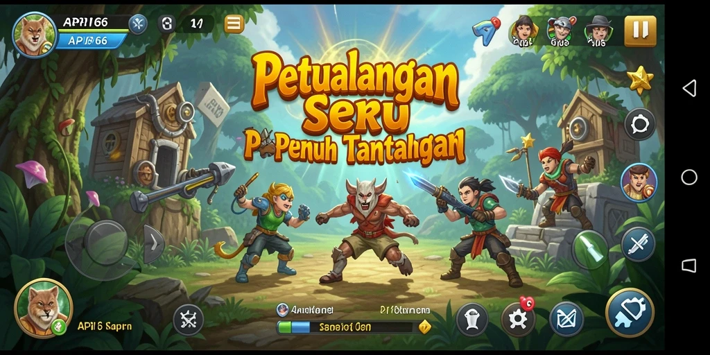Gameplay mendebarkan di dunia petualangan menakjubkan API66.