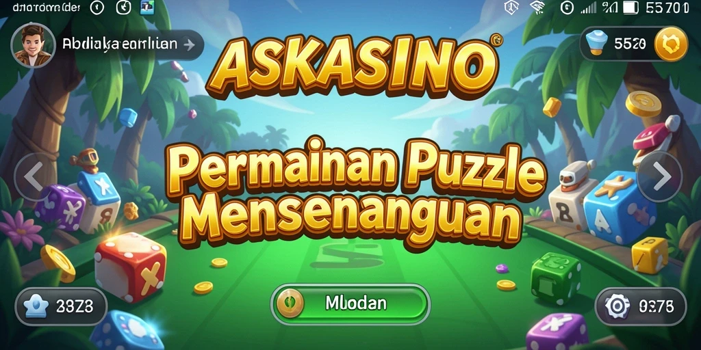 Screenshot gameplay ASKASINO menunjukkan keseruan menyelesaikan puzzle.