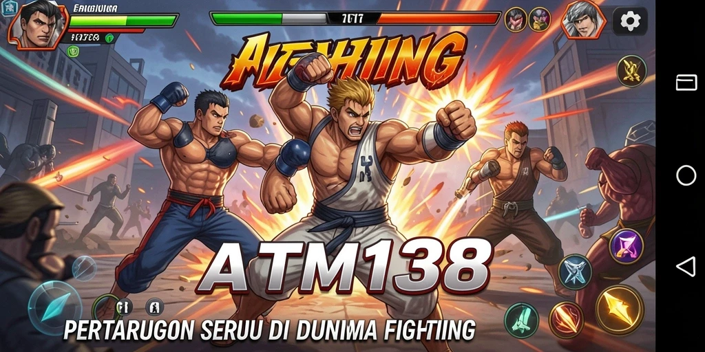 Tampilan screenshot utama ATM138 menampilkan aksi pertarungan yang seru dan dinamis.