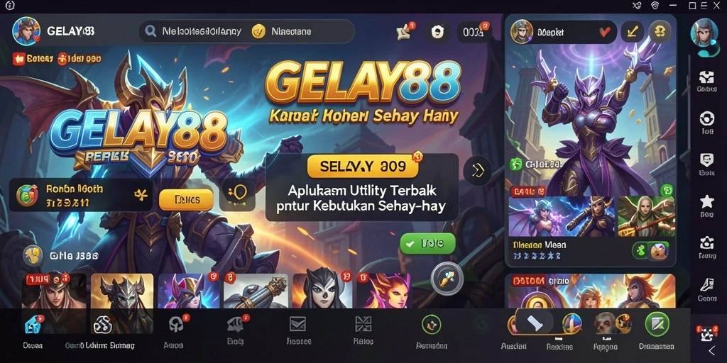 Tampilan utama GELAY88 dengan berbagai fitur utilitas yang membantu sehari-hari.
