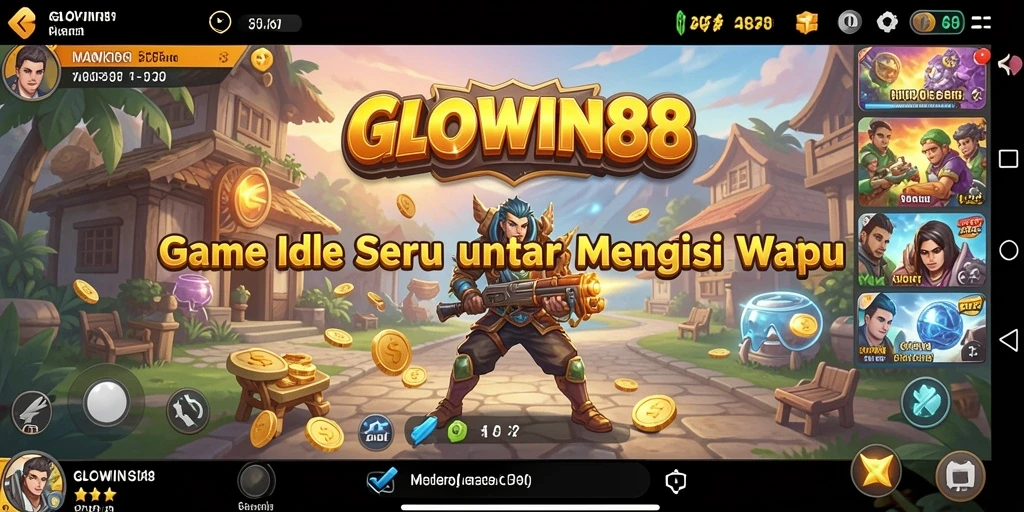 Tangkapan layar gameplay GLOWIN88 dengan mekanisme Idle yang menarik.
