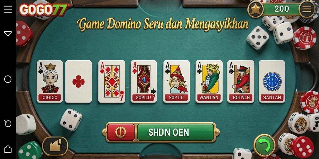 Tangkapan layar menunjukkan gameplay seru Domino di GOGO77.