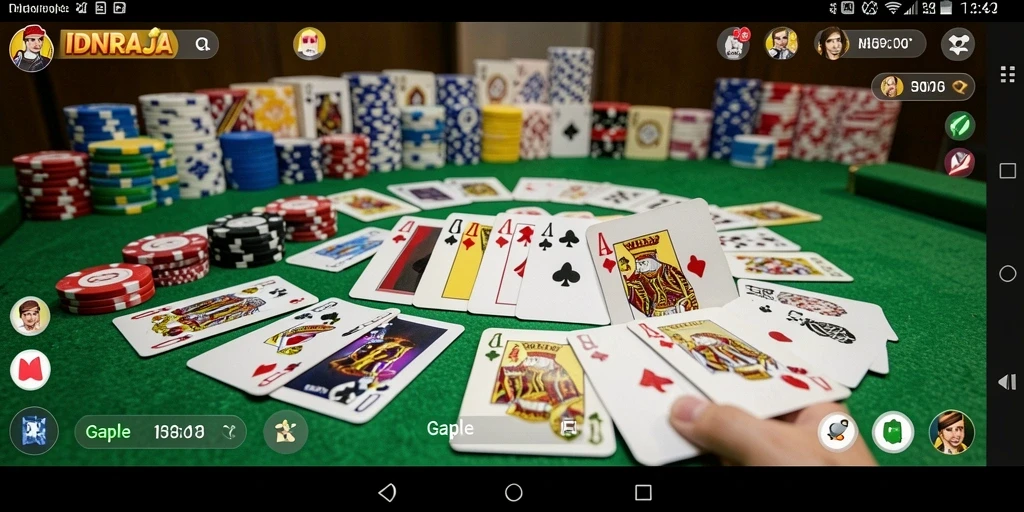 Tampilan gameplay menarik dalam permainan Gaple IDNRAJA.