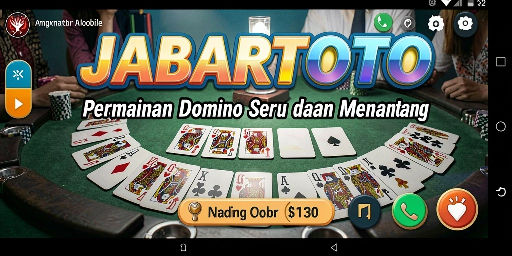 Tampilan gameplay seru dari JABARTOTO menunjukkan aksi bermain domino yang mengasyikkan.