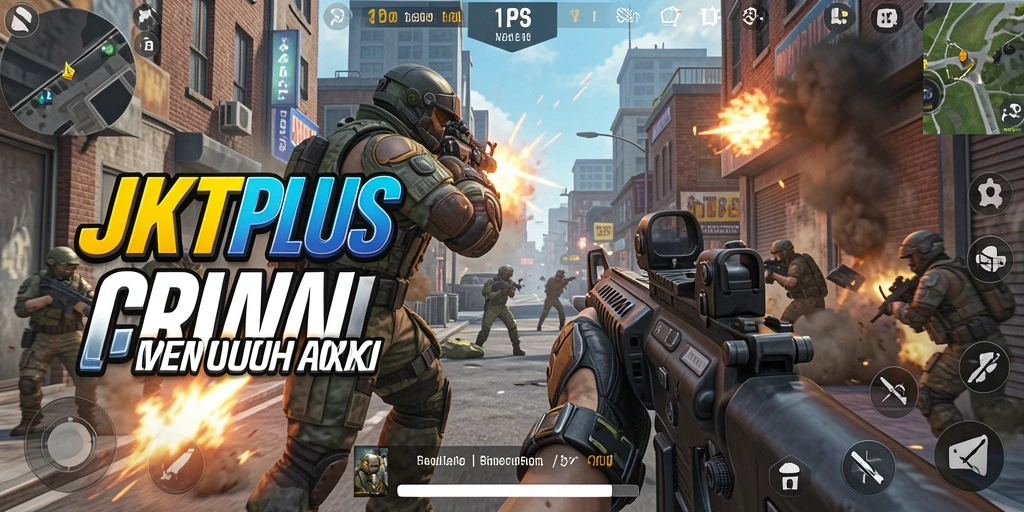 Tampilan gameplay JKTPLUS yang dinamis dan penuh aksi.