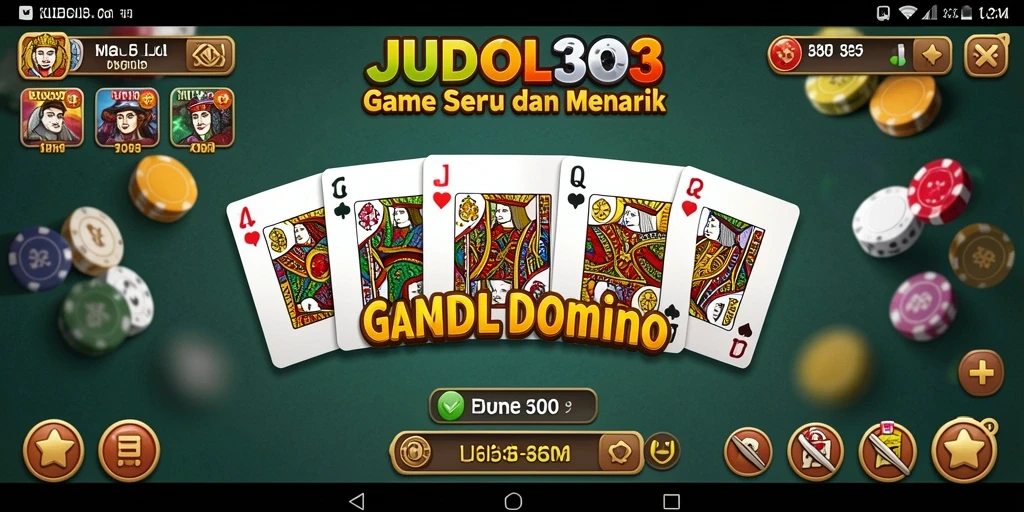 Screenshot utama JUDOL303 menampilkan aksi seru dalam permainan Domino.
