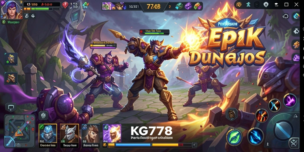 Tangkapan layar gameplay seru dalam pertandingan MOBA.