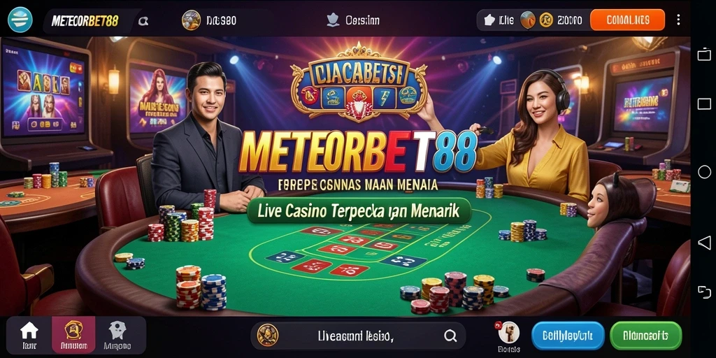 Tampilan gameplay Live Casino yang menarik di METEORBET88.