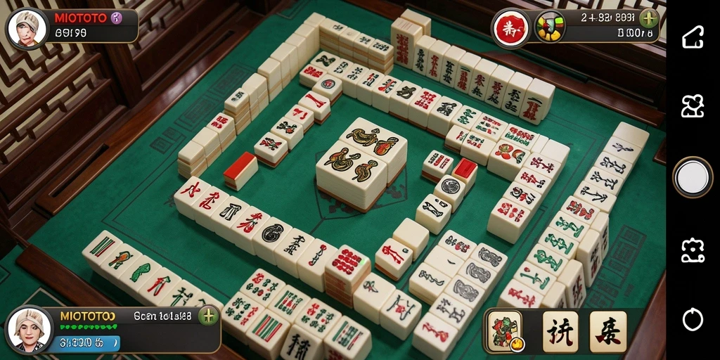 Screenshot utama MIOTOTO yang menunjukkan gameplay Mahjong yang seru.