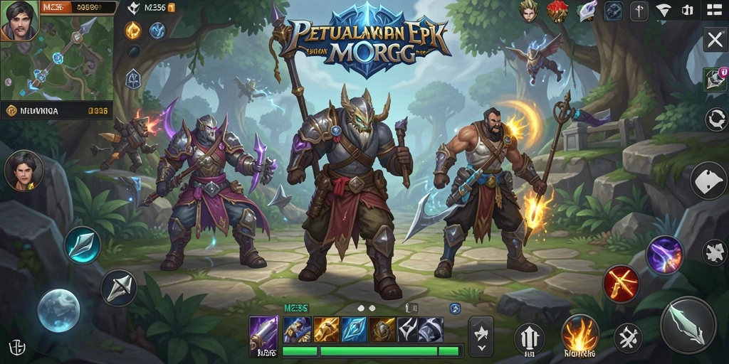 Screenshot gameplay MZ356 dengan aksi pertarungan MMORPG yang seru.