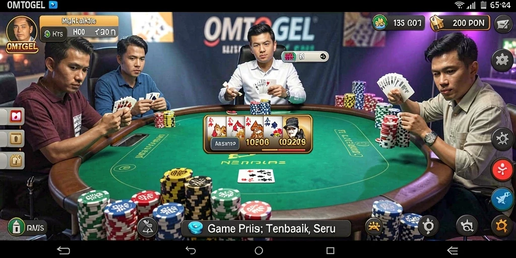 Tampilan screenshot utama OMTOGEL saat gameplay Poker yang seru.