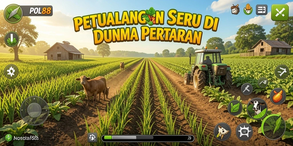 Screenshot POL88 menampilkan gameplay bertani yang seru dan interaktif.