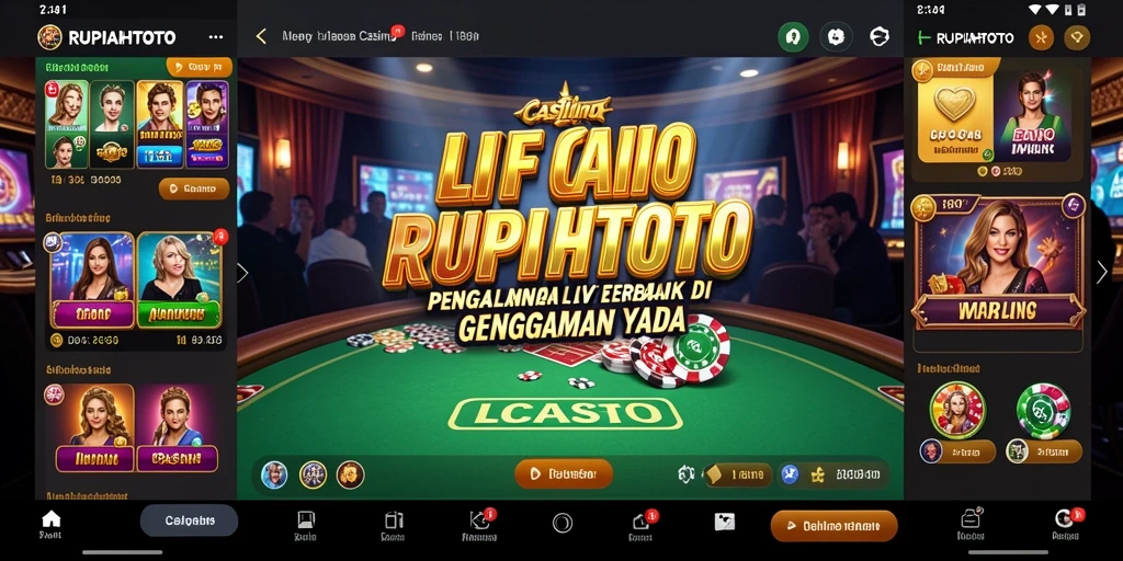 Tampilan gameplay RUPIAHTOTO menampilkan dealer langsung dan tabel permainan.