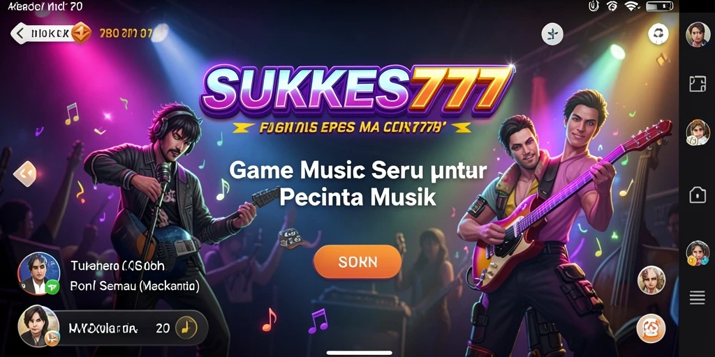 Tampilan gameplay menarik dari SUKSES777 dengan berbagai lagu dan tantangan musik.