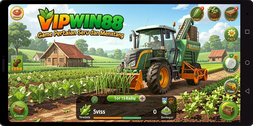 Tampilan gameplay <strong>VIPWIN88</strong> yang menampilkan aktivitas bertani yang menyenangkan.